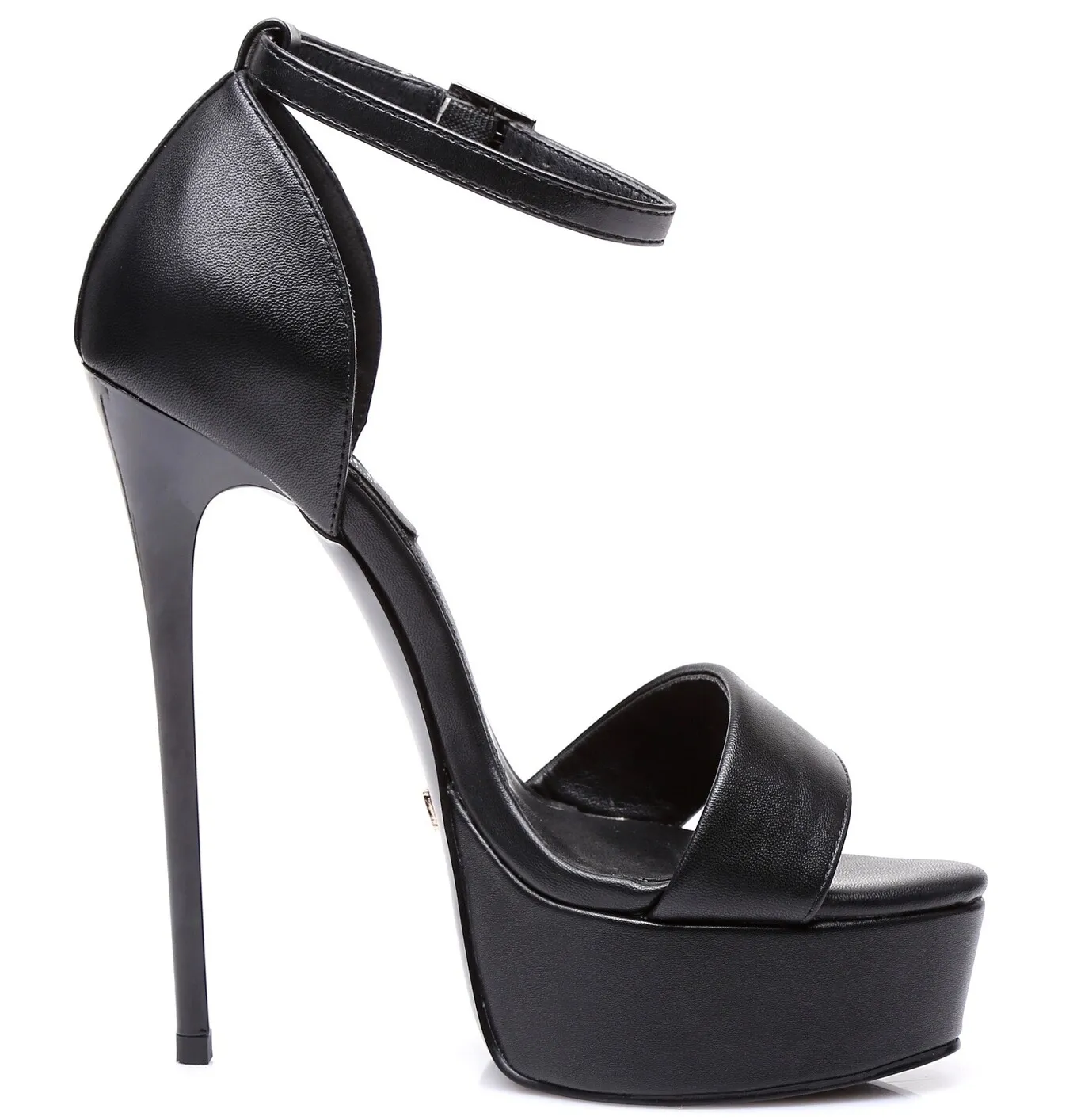 Black Giaro high 16cm heeled platform sandals