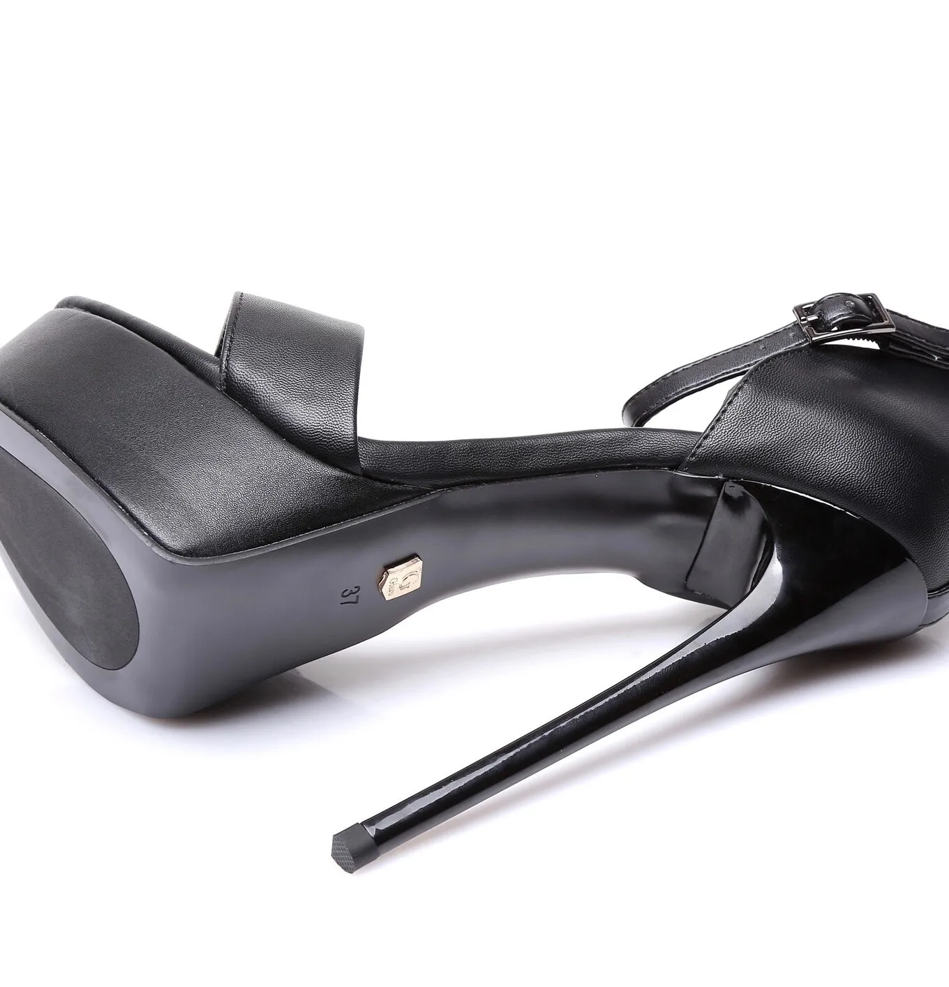 Black Giaro high 16cm heeled platform sandals