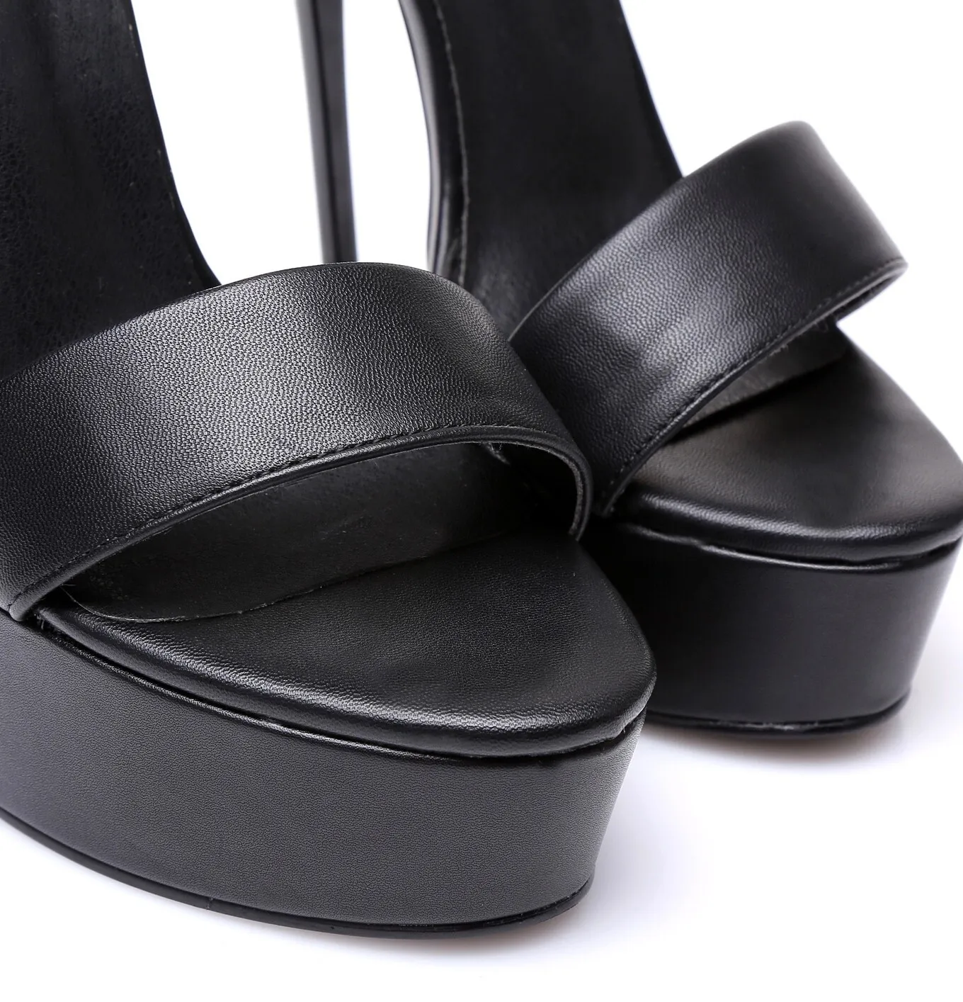 Black Giaro high 16cm heeled platform sandals