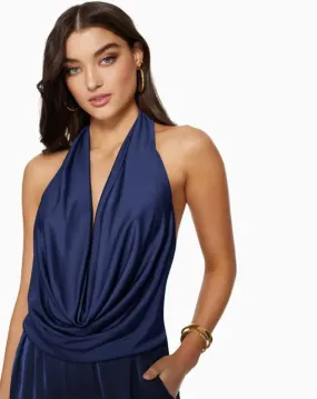 Harriet Jersey Halter Tank - Spring Navy
