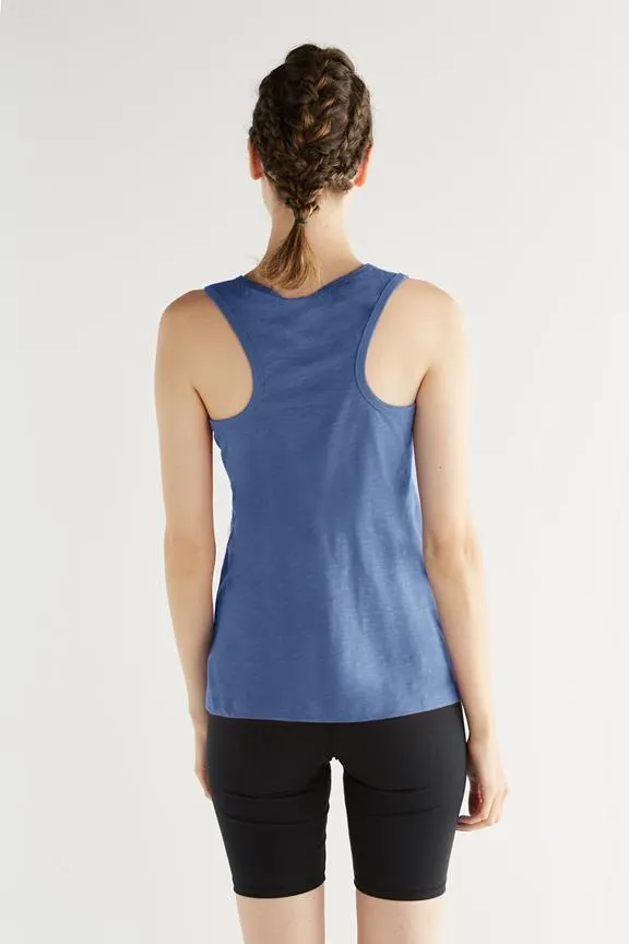 Leela Cotton Top Jersey Flammé Gentian Blue