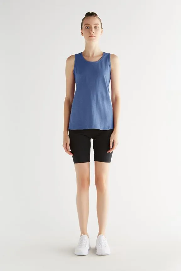 Leela Cotton Top Jersey Flammé Gentian Blue