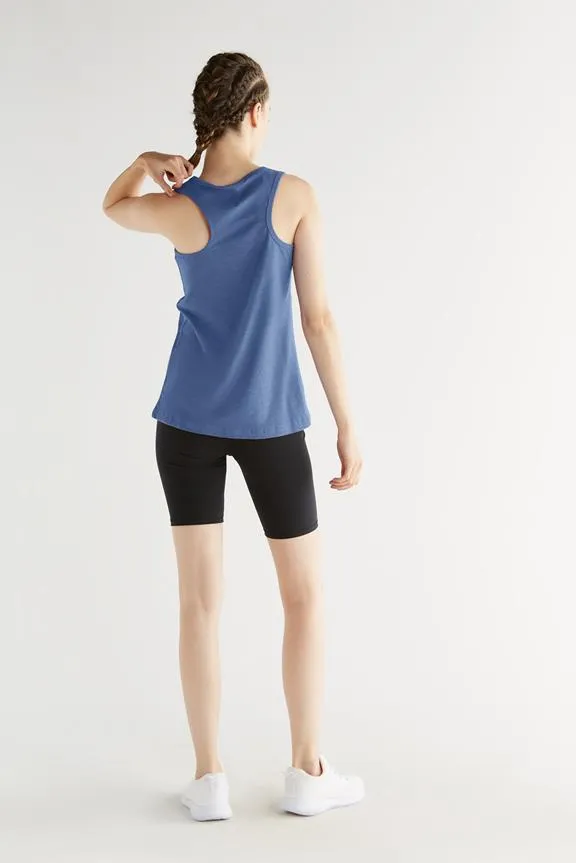 Leela Cotton Top Jersey Flammé Gentian Blue