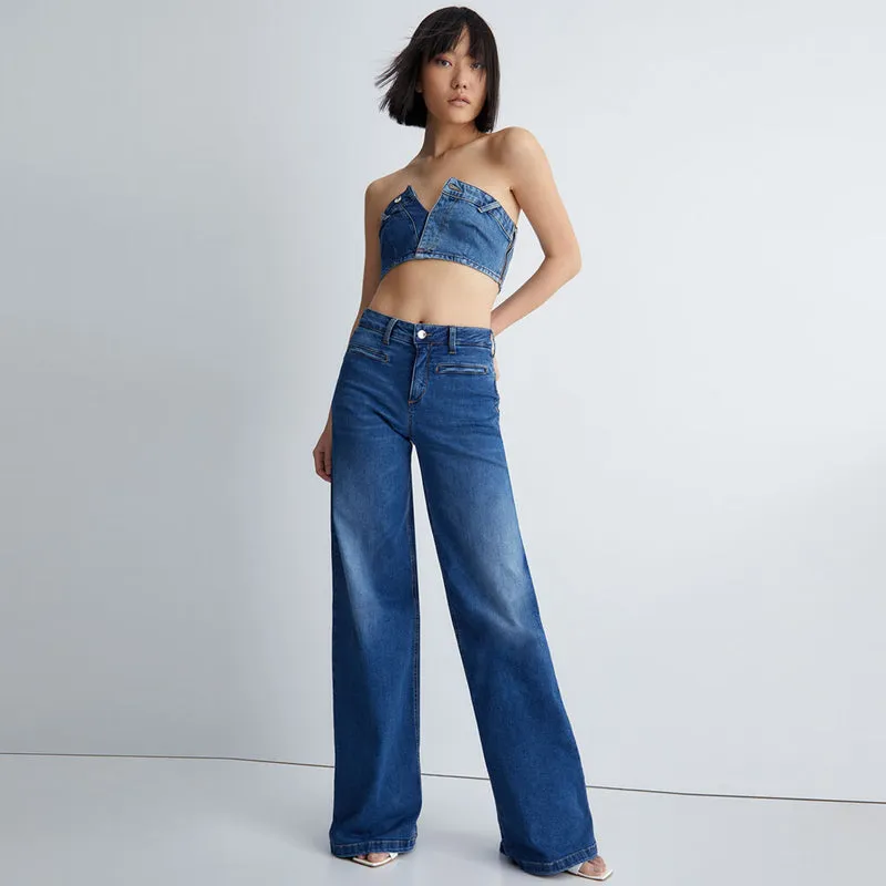 Liu Jo Jeans Flare Ecosostenibile Denim Scuro