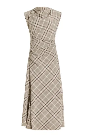 SIMKHAI Burke Draped Jersey Midi Dress